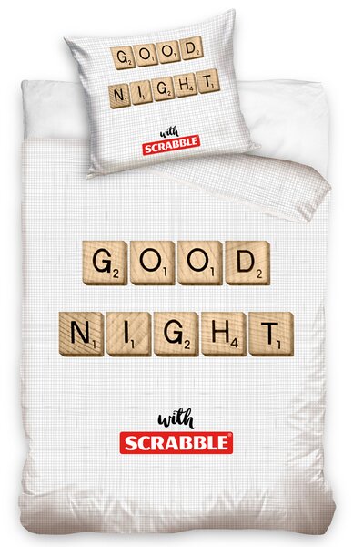 TipTrade Bavlněné povlečení 140x200 + 70x90 cm - Scrabble Dobrou noc