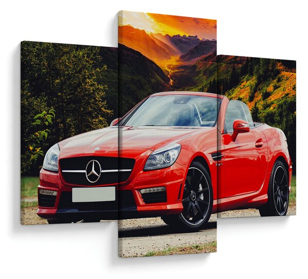 Obraz - červený Mercedes (90x60 cm)