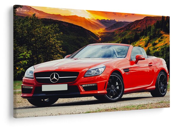 Obraz - červený Mercedes (90x60 cm)