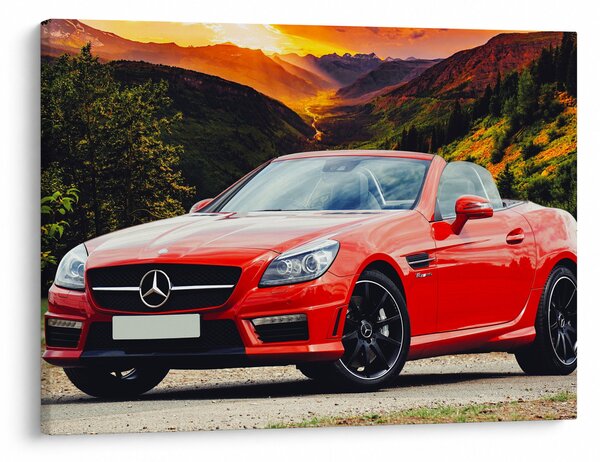 Obraz - červený Mercedes (70x50 cm)