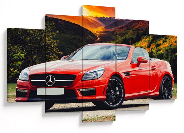 Obraz - červený Mercedes (150x105 cm)