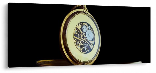 Obraz zlatých vreckových hodiniek (120x50 cm)
