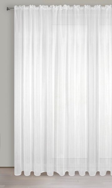 Biela voálová záclona na páske LUCIA 300x250 cm