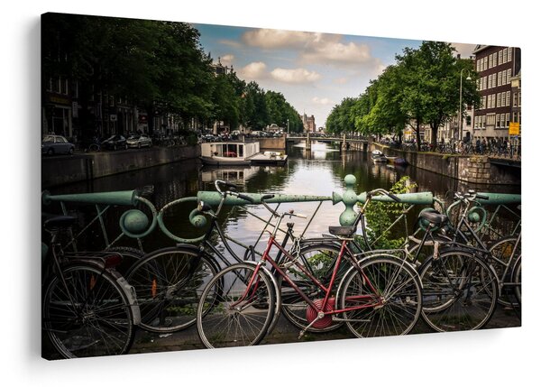 Obraz bicykla v meste (90x60 cm)