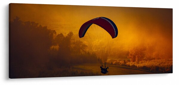 Obraz parašutistu v západe slnka (120x50 cm)