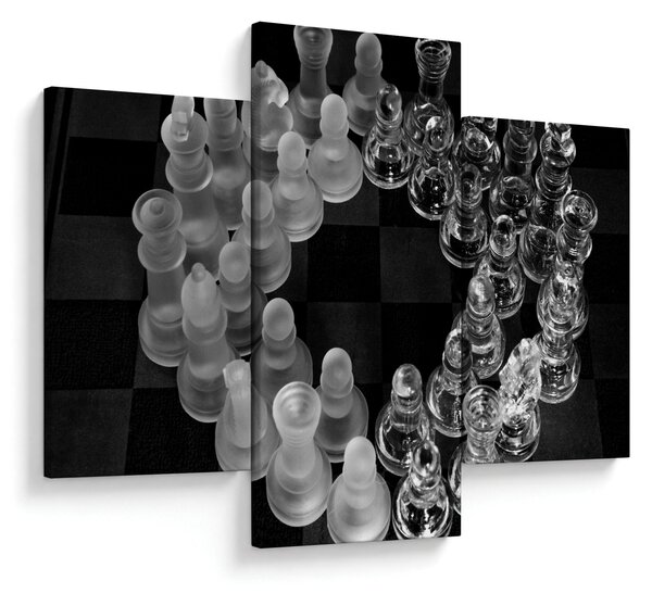 Obraz - čiernobiele šachy (90x60 cm)