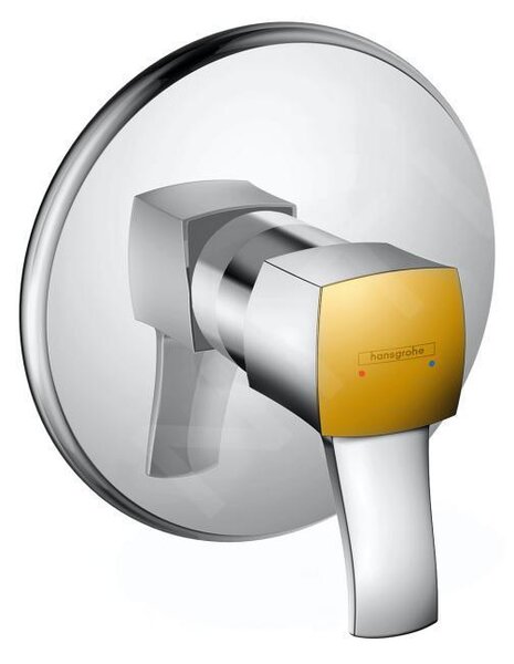 Hansgrohe Metropol Classic, páková sprchová batéria pod omietku s páčkovou rukoväťou, chrómová-zlatá lesklá, 31365090
