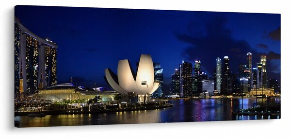 Obraz nočného Singapuru (120x50 cm)