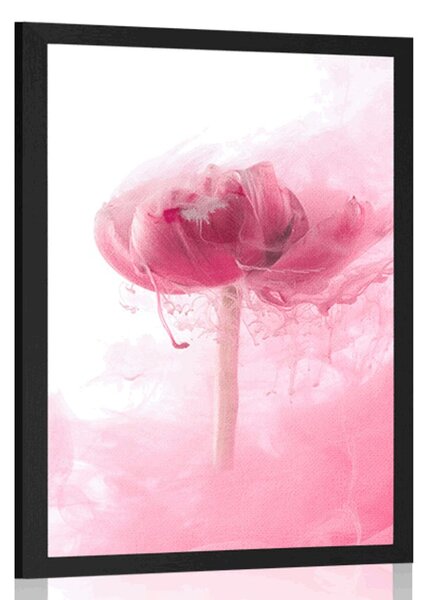 Plagát ružový kvet v zaujímavom prevedení - 20x30 black