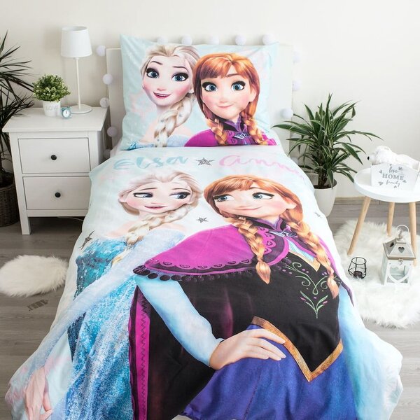 Bavlnené detské obliečky na jednolôžko 140x200 cm Frozen "Light blue" – Jerry Fabrics