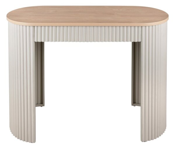 Béžový kovový konzolový stolík 40x100 cm Estriado – Leitmotiv
