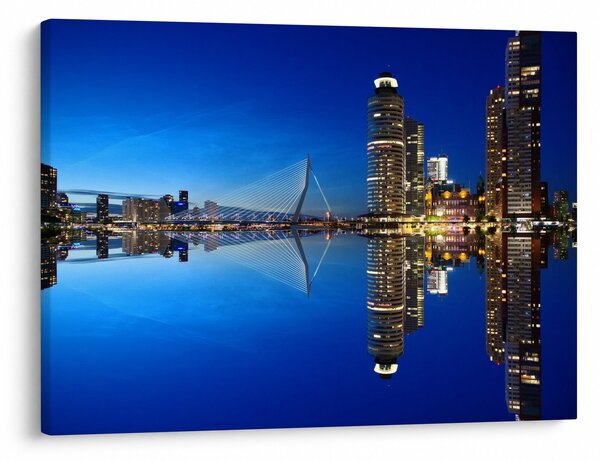 Obraz - nočný Rotterdam (70x50 cm)