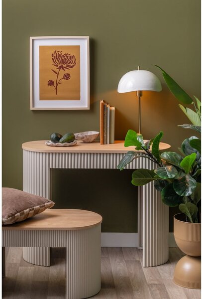 Béžový kovový konzolový stolík 40x100 cm Estriado – Leitmotiv