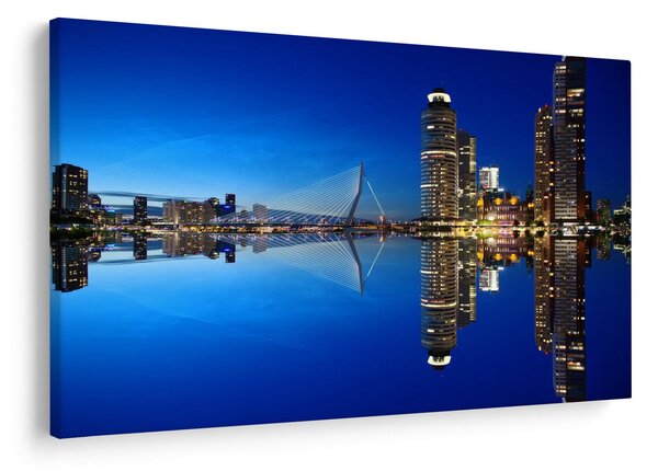 Obraz - nočný Rotterdam (90x60 cm)