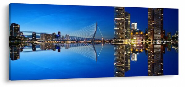 Obraz - nočný Rotterdam (120x50 cm)