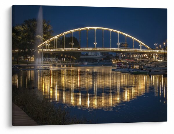 Obraz mosta s fontánou (70x50 cm)