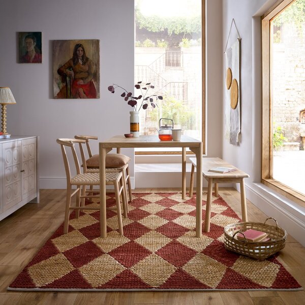 Ručne tkaný koberec s prímesou juty v terakotovej farbe 120x170 cm Effie Diamond – Flair Rugs