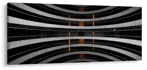 Abstraktný obraz - budova (120x50 cm)