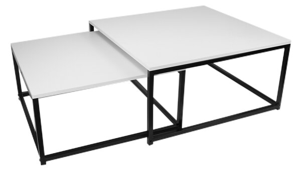 TEMPO Set dvoch konferenčných stolíkov, matná biela / čierna, KASTLER NEW TYP 1