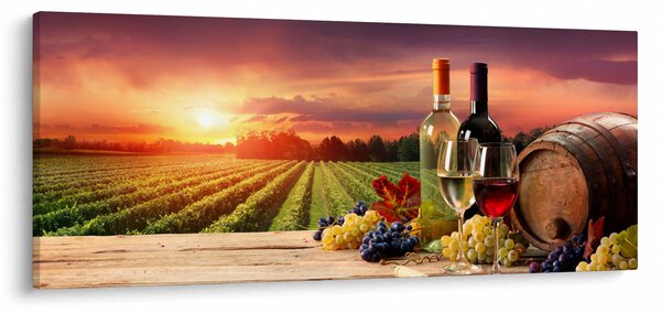 Obraz vinice s vínom (120x50 cm)