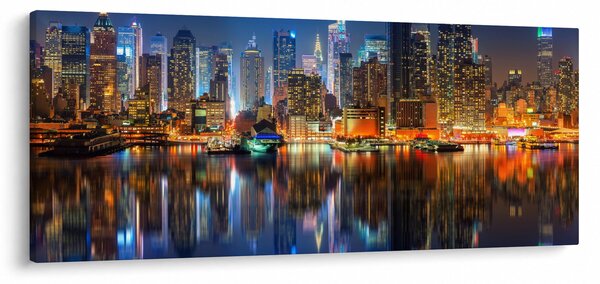 Obraz Manhattanu v noci (120x50 cm)