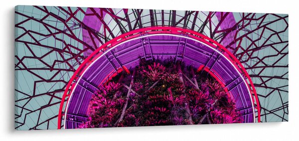 Abstraktný obraz - fialové vetvy (120x50 cm)