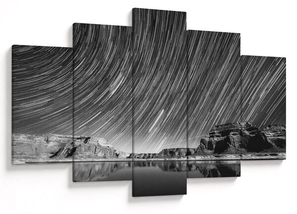 Čiernobiely obraz hviezdnej oblohy (150x105 cm)