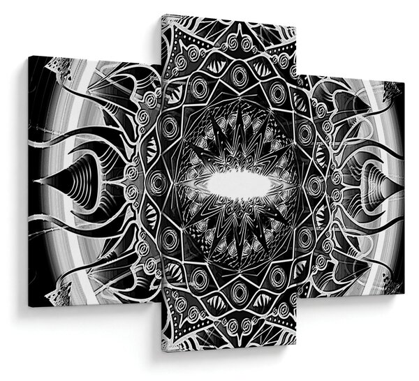 Obraz čiernobielych ornamentov (90x60 cm)