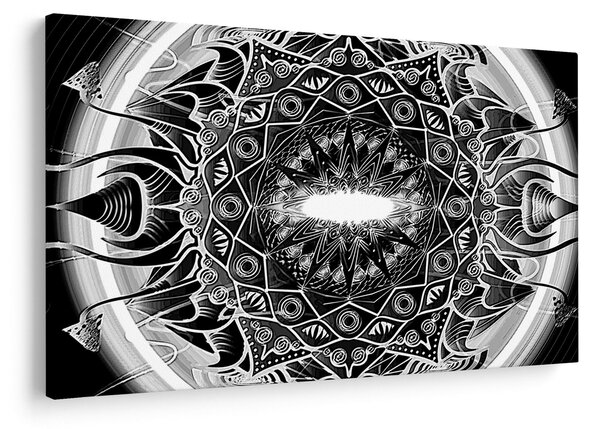 Obraz čiernobielych ornamentov (90x60 cm)
