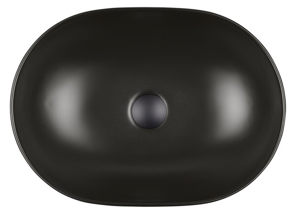 Oltens Hamnes Thin umývadlo 49.5x35.5 cm oválny pultové umývadlo čierna 40319300