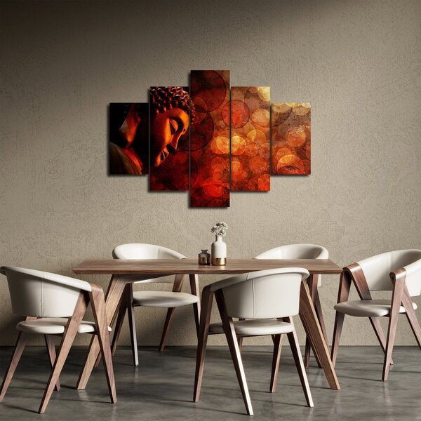Obraz - Budha v červených tónoch (150x105 cm)