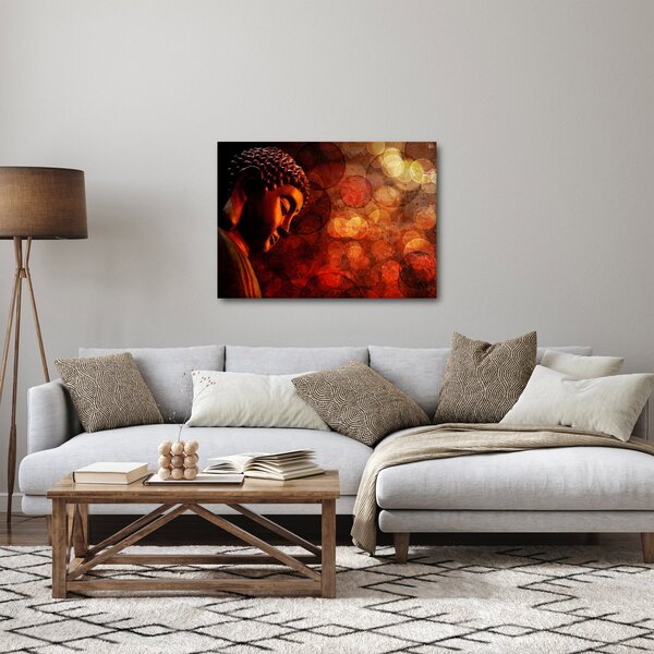 Obraz - Budha v červených tónoch (70x50 cm)