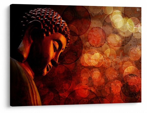 Obraz - Budha v červených tónoch (70x50 cm)