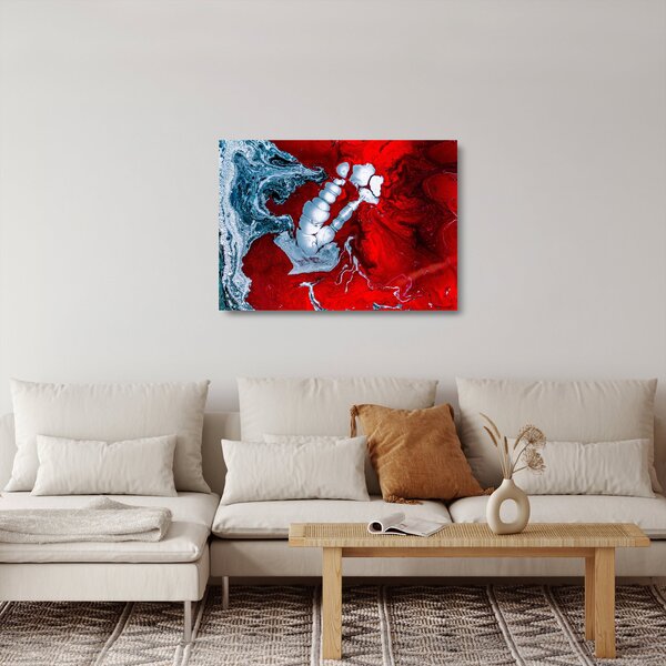Sklenený obraz abstraktných škvŕn (70x50 cm)