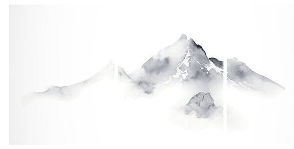 Obraz - Atramentová maľba hôr (90x60 cm)