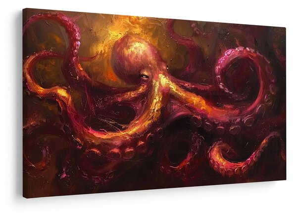 Obraz - Chobotnica, olejomaľba (90x60 cm)