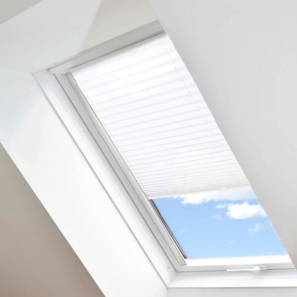 Plisé roleta na strešné okná, Nepriehľadná, Biela, P 7702 , 40 x 70 cm