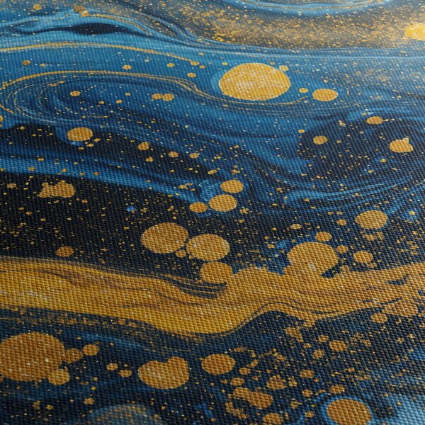 Obraz - Modrá abstrakcia so zlatom (90x60 cm)