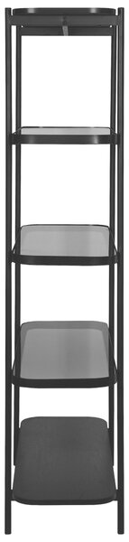 REGÁL, sivá, čierna, železo, 90/155/34 cm Xora - Regály