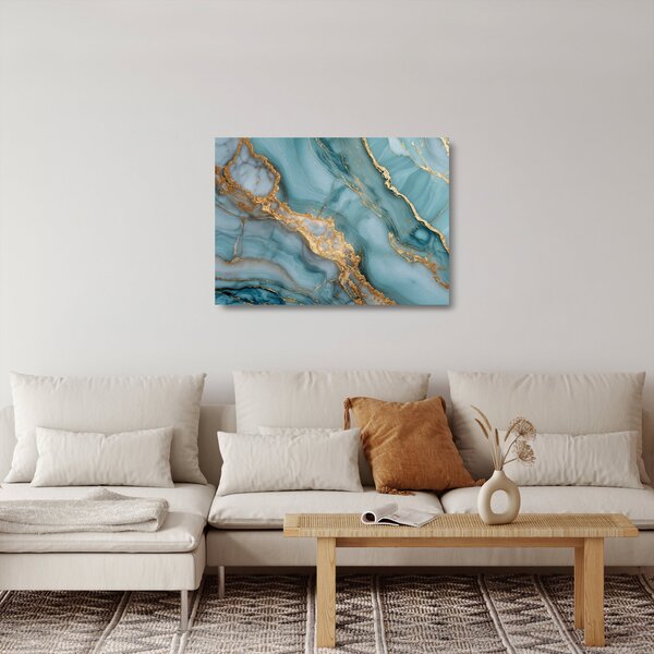 Sklenený obraz - Tyrkysový mramor (70x50 cm)