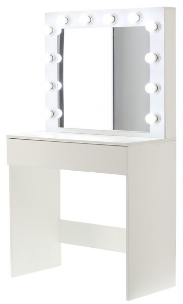 Toaletný stolík PEARL so zrkadlom a LED osvetlením PHO9452