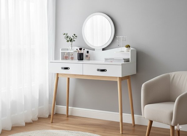 Toaletný stolík MINIMAL biely PHO1602