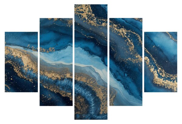 Obraz - Modrá mramorová abstrakcia (150x105 cm)