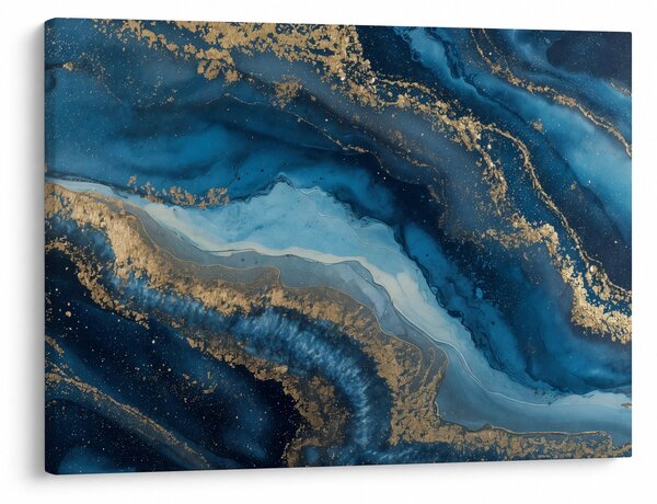 Obraz - Modrá mramorová abstrakcia (70x50 cm)