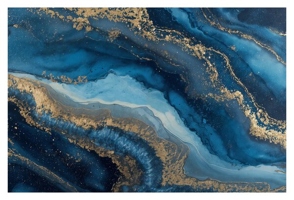 Obraz - Modrá mramorová abstrakcia (90x60 cm)