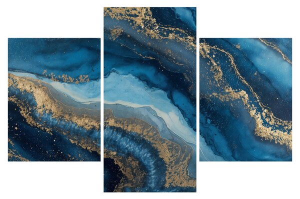 Obraz - Modrá mramorová abstrakcia (90x60 cm)