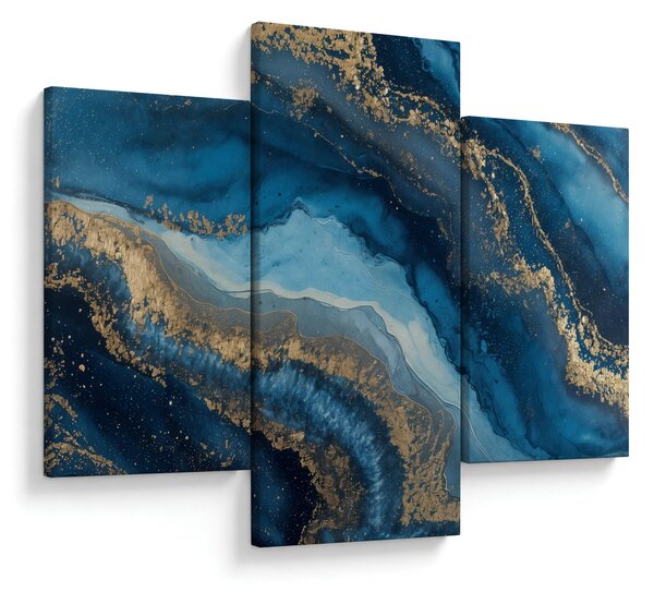 Obraz - Modrá mramorová abstrakcia (90x60 cm)