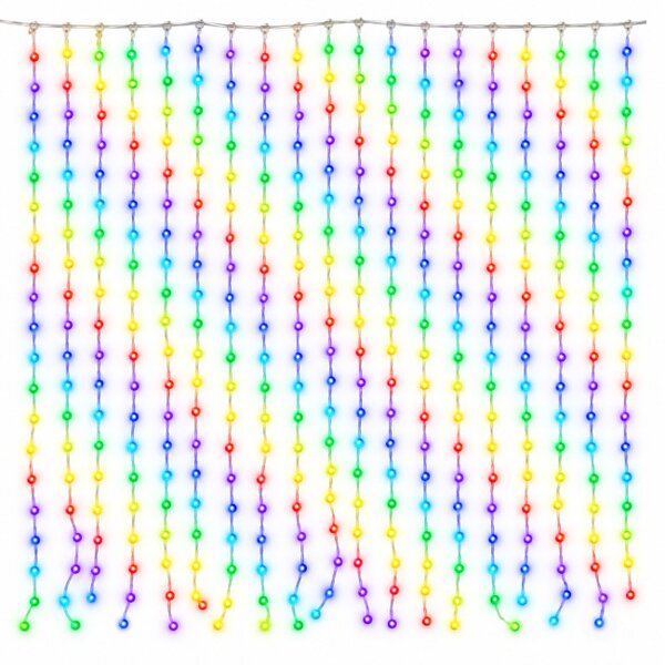 Svetelný záves 400 LED 200×200 cm viacfarebný