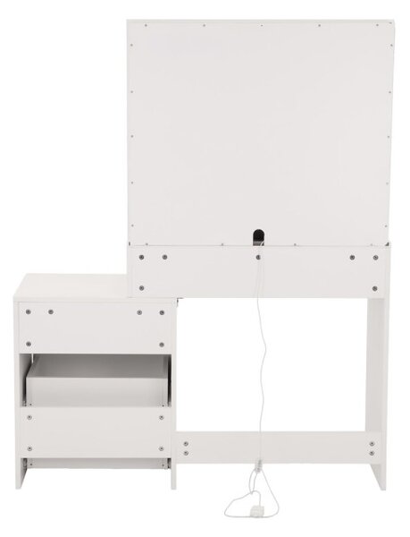 Toaletný stolík s LED zrkadlom biely 145x35x115cm