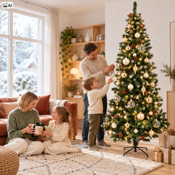 Vianočný stromček so šiškami MERRY 220 cm
